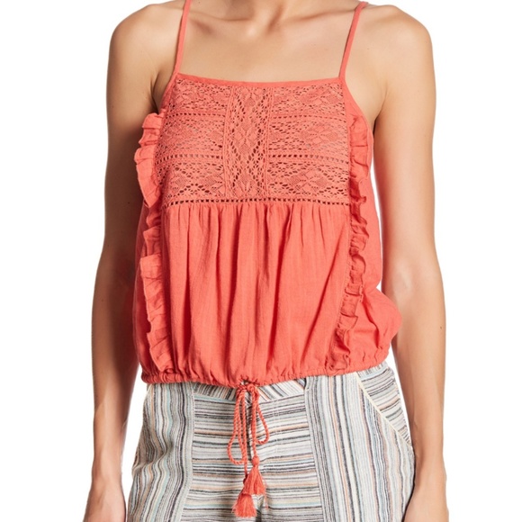 Melrose and Market Tops - Melrose & Market Crochet Crop Tank